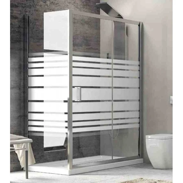 Φωτογραφία προϊόντος: Karag New Flora 500 Serigrafato & New SN-10 120x90x180cm Ορθογώνια Καμπίνα Ντουζιέρας Με Σεριγραφάτο Κρύσταλλο