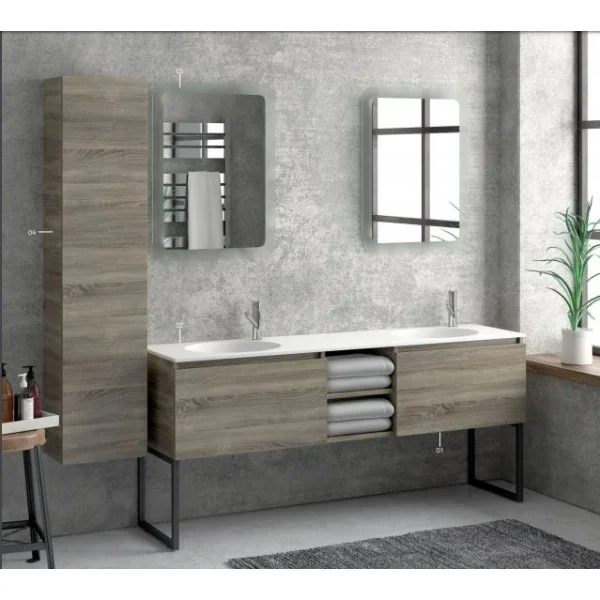 Φωτογραφία προϊόντος: Karag Space 175 Κρεμαστή Βάση Laccato 175x45x46.2cm Με Δύο Συρτάρια Soft Close Κλεισίματος Και Νιπτήρα Solid
