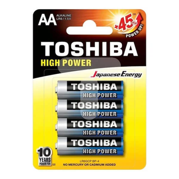 Φωτογραφία προϊόντος: TOSHIBA LR06GCP High Power Αλκαλικές Μπαταρίες AA 1.5V 4τμχ