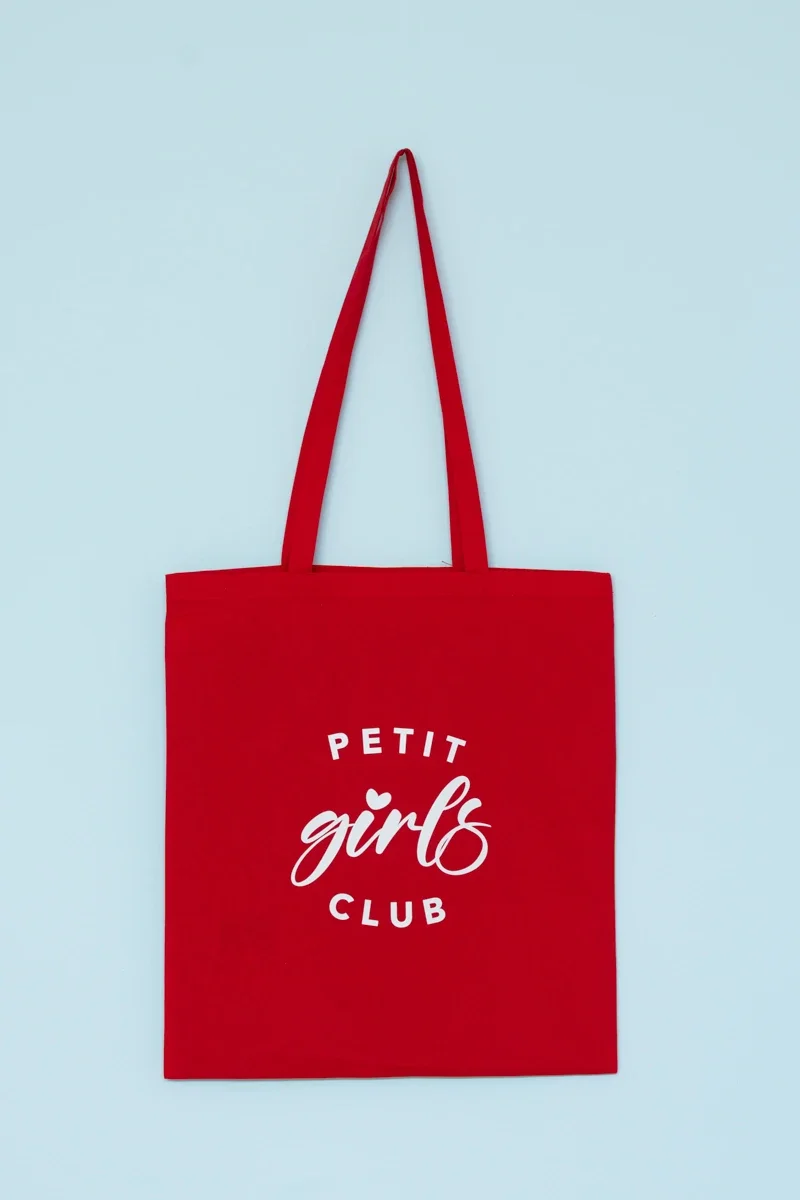 Φωτογραφία προϊόντος: Red Tote Bag "Petit Girls Club" Οικολογική Τσάντα Petit Boutik