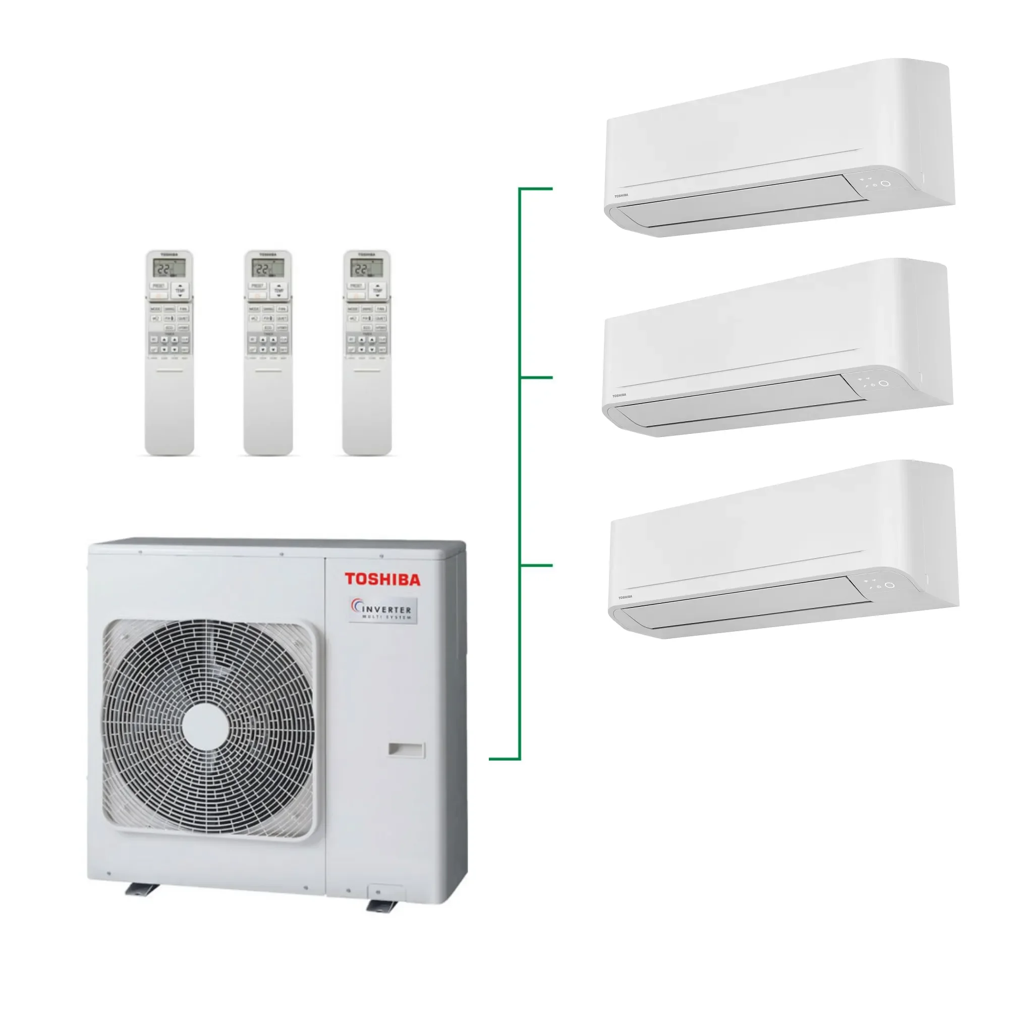 Φωτογραφία προϊόντος: Toshiba RAS- 3M18G3AVG-E (3-room)+ 3 Εσ. Yukai Plus RAS-B10E2KVG-E