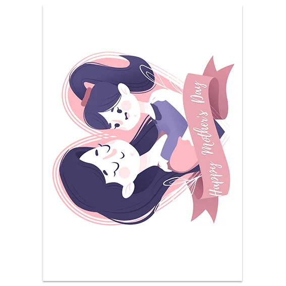 Φωτογραφία προϊόντος: OEM Ευχετήρια κάρτα Happy mothers day-pink