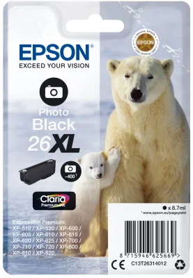 Φωτογραφία προϊόντος: Ink Epson T263140 XL Photo Black with pigment ink - C13T26314012