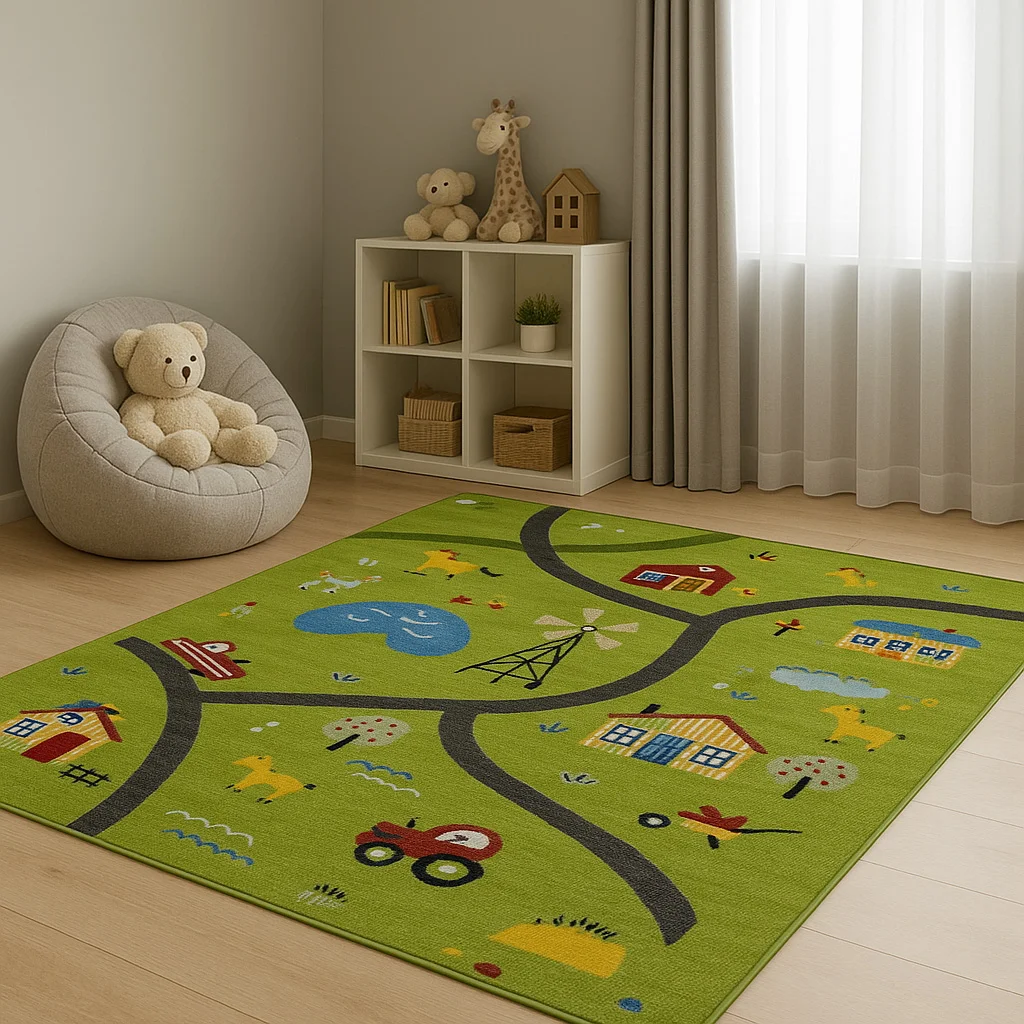 Φωτογραφία προϊόντος: Saray Home Παιδικό Χαλί 3D Farm Adventure P185A 160X210cm - Πράσινο