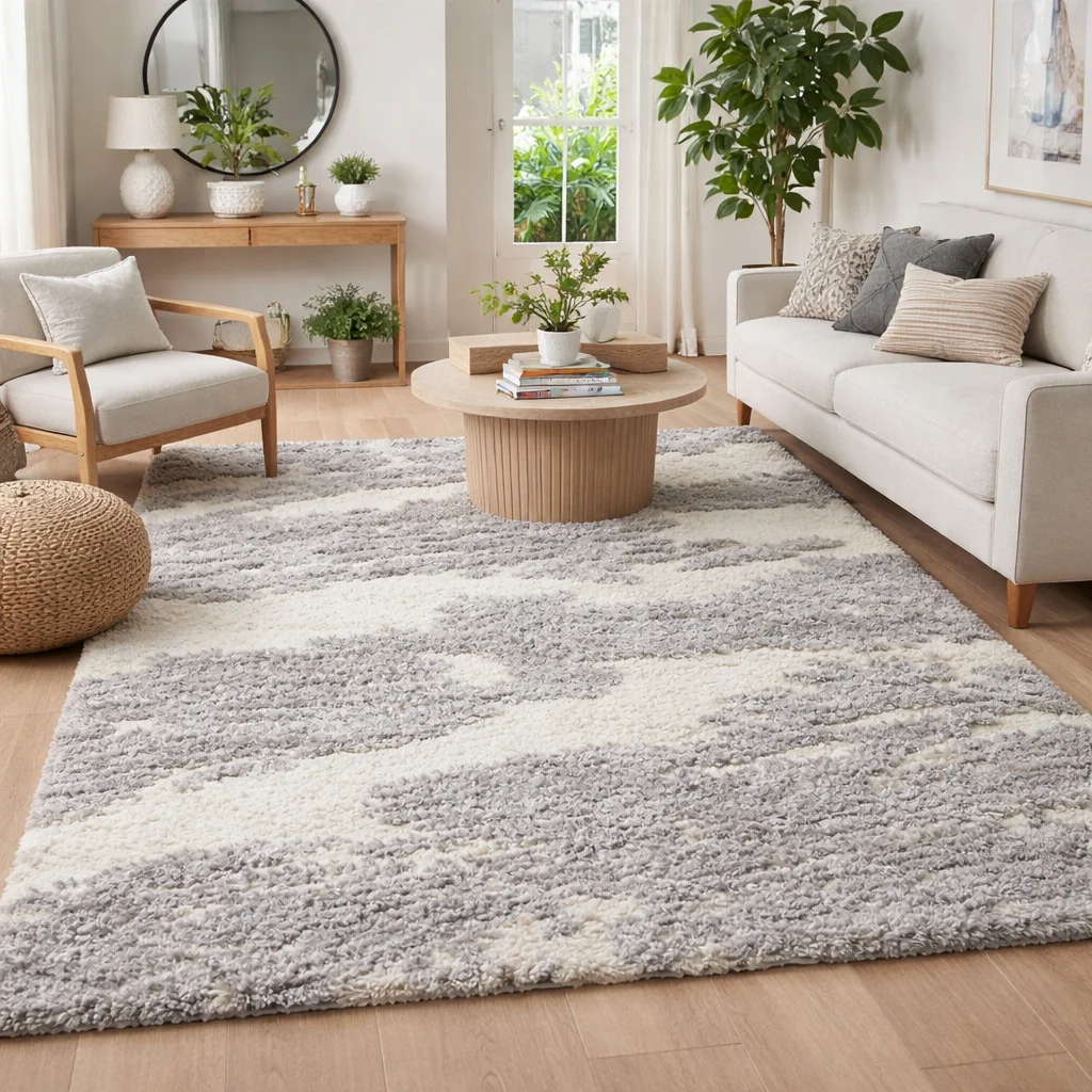 Φωτογραφία προϊόντος: Saray Home Χαλιά Σετ Κρεβατοκάμαρας Shaggy Reflex τύπου Φλοκάτη 180X200280X130 Κρεμ C716B-CRBG-SET