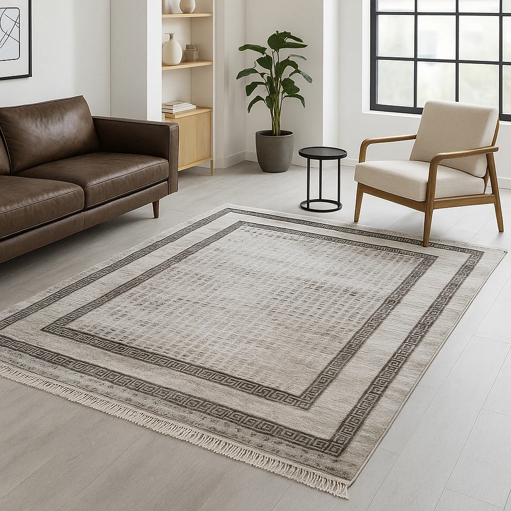 Φωτογραφία προϊόντος: Saray Home Χαλιά Κλασικά Heatset ανάγλυφα με κρόσσι Halic 200X270cm HL620-BGBR-200 Μπέζ-Καφέ