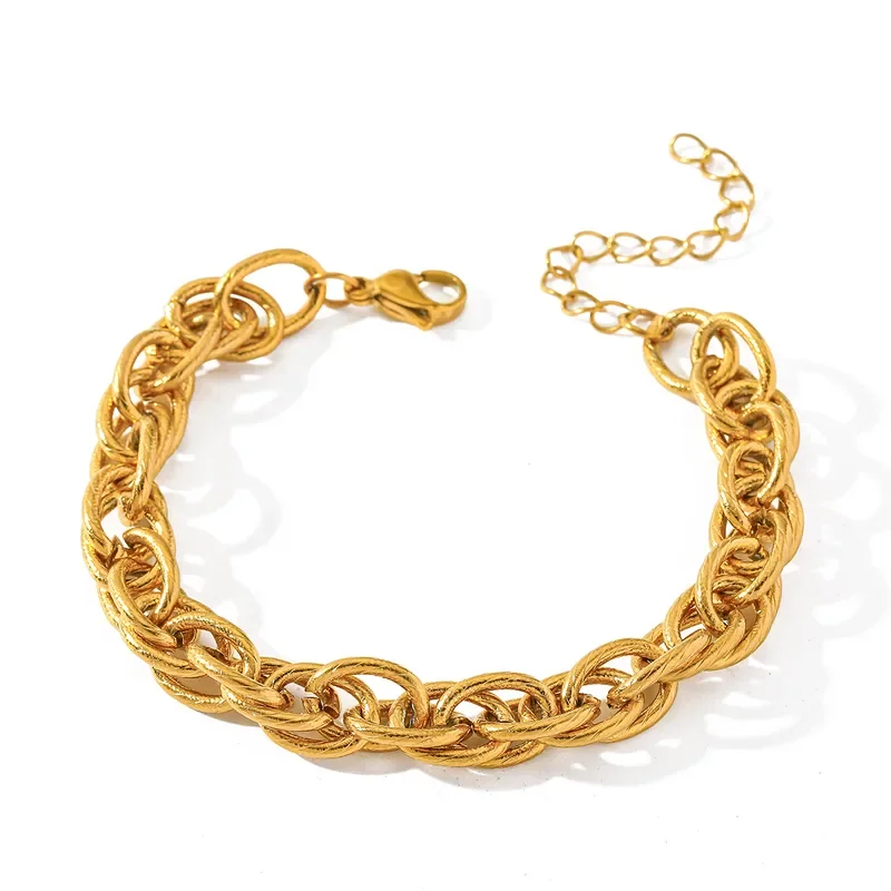 Φωτογραφία προϊόντος: Peach Jewelry Peach Jewerly Βραχιόλι Από Ανοξείδωτο Ατσάλι Επιχρυσωμένο Πλεκτή Αλυσίδα