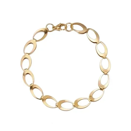 Φωτογραφία προϊόντος: Peach Jewelry Βραχιόλι Χρυσό Μινιμαλιστικό Οβάλ από Ανοξείδωτο Ατσάλι 316