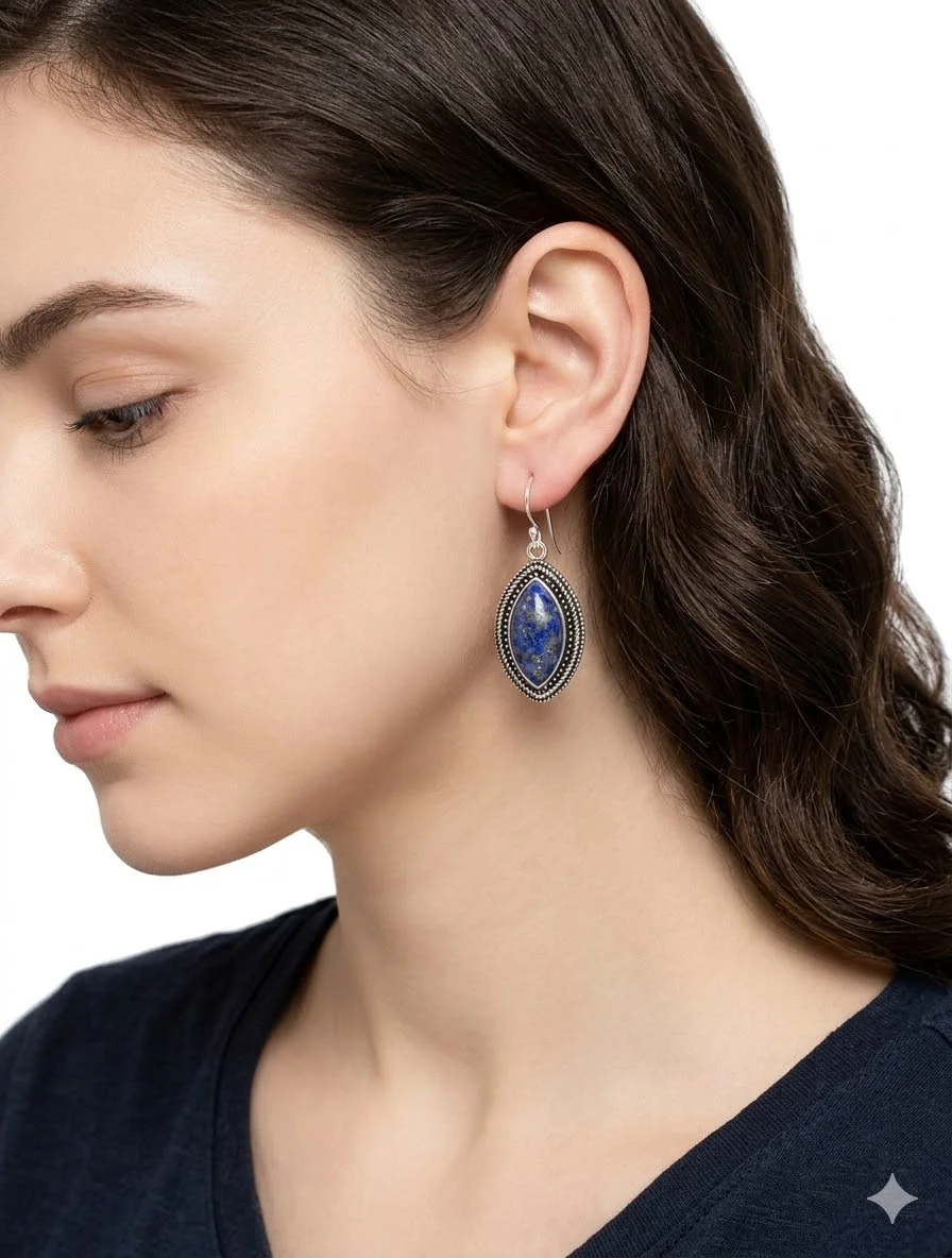 Φωτογραφία προϊόντος: Peach Jewelry Σκουλαρια Ασημενια 925 με Λάπις Λάζουλι