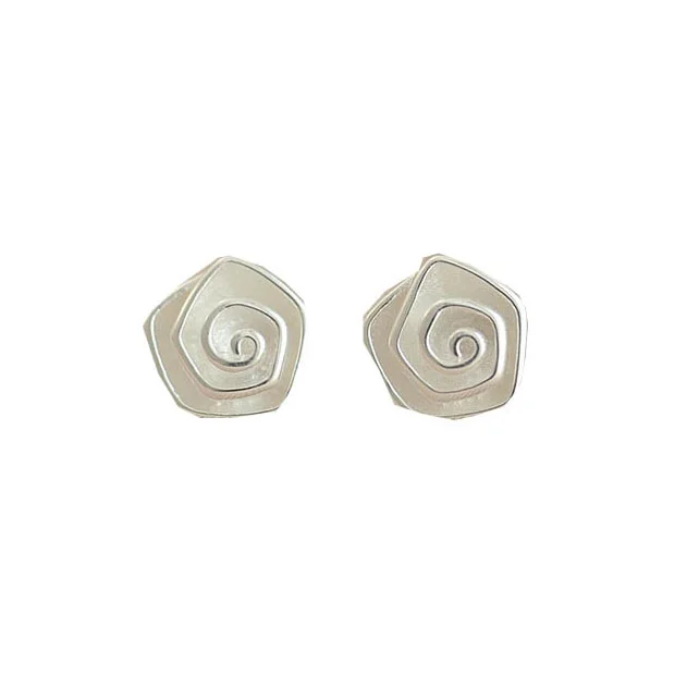 Φωτογραφία προϊόντος: Peach Jewelry Σκουλαρίκι Σπείρα Ματ Πολύγωνη Ασήμι 925 Επιχρυσωμένο Symbol