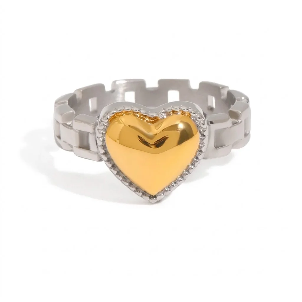 Φωτογραφία προϊόντος: Peach Jewelry Peach Jewerly Δαχτυλίδι Καρδιά Από Ανοξείδωτο Ατσάλι 304 Size 6