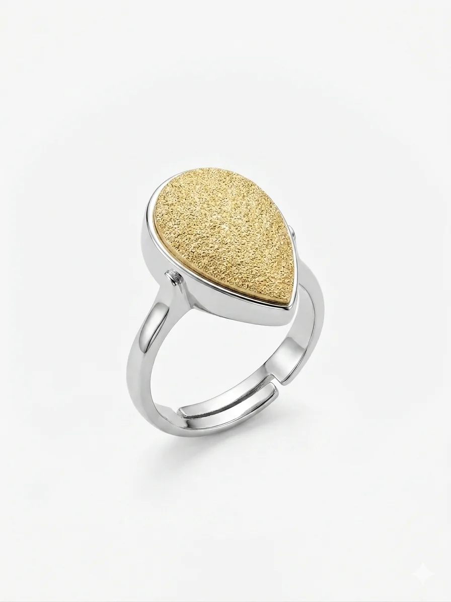 Φωτογραφία προϊόντος: Peach Jewelry Peach Jewerly Χειροποίητο Δαχτυλίδι Ασήμι 925 Με Χρυσό 18Κ Χτυπημένο Με Διαμάντι
