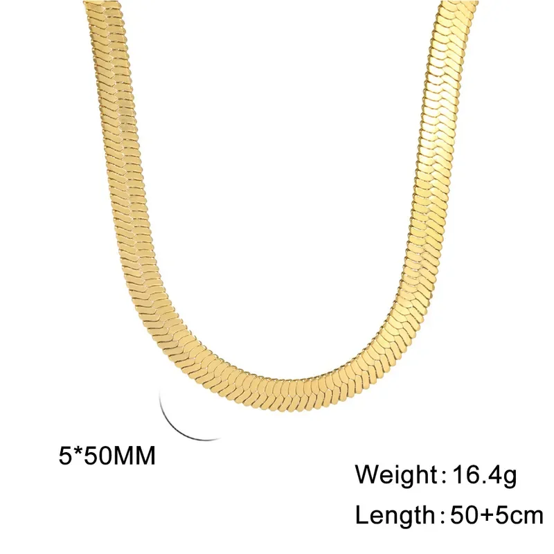 Φωτογραφία προϊόντος: Peach Jewelry Κολιέ Αλυσίδα Ανοξείδωτο Ατσάλι 304 Επιχρυσωμένο 50+5cm 6mm