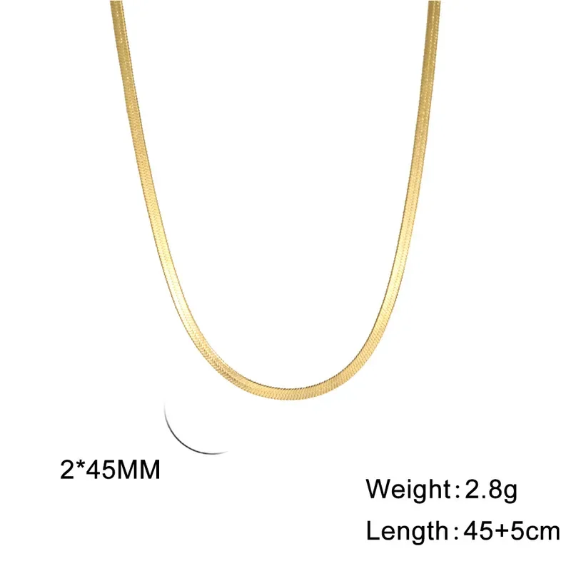 Φωτογραφία προϊόντος: Peach Jewelry Κολιέ Αλυσίδα Ανοξείδωτο Ατσάλι 304 Επιχρυσωμένο 45+5cm 2mm