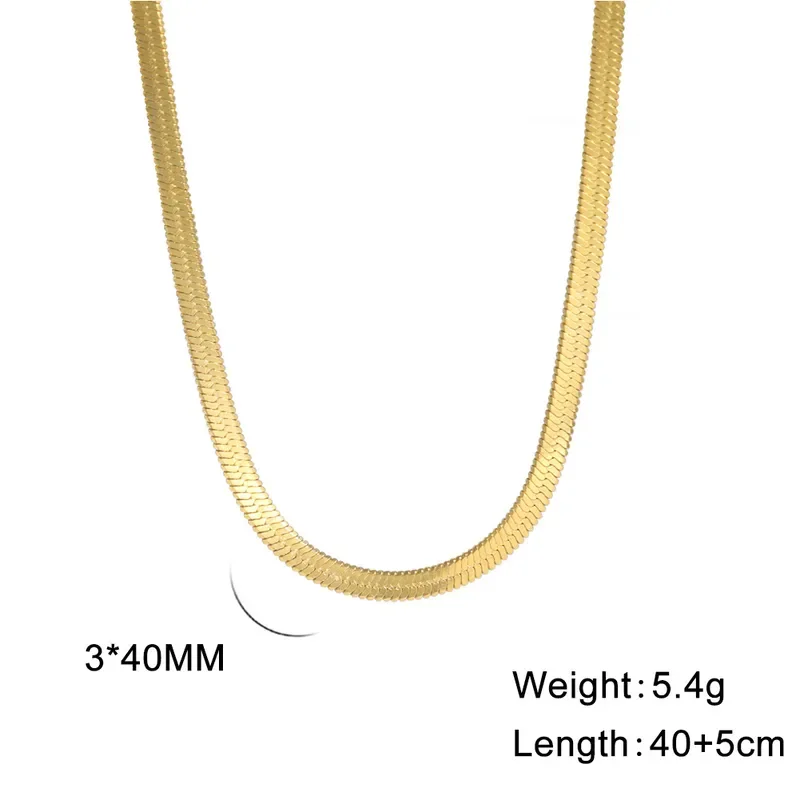 Φωτογραφία προϊόντος: Peach Jewelry Κολιέ Αλυσίδα Ανοξείδωτο Ατσάλι 304 Επιχρυσωμένο 40+5cm 3mm
