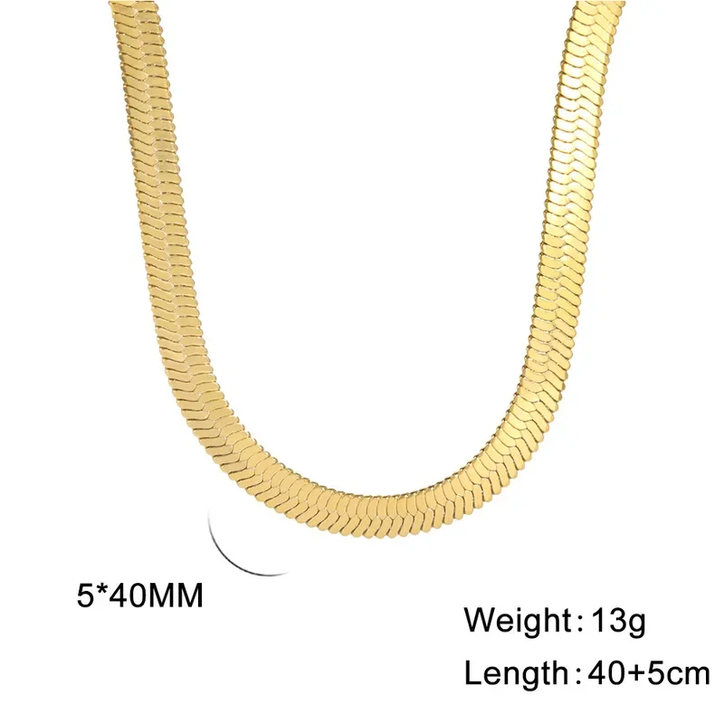Φωτογραφία προϊόντος: Peach Jewelry Κολιέ Αλυσίδα Ανοξείδωτο Ατσάλι 304 Επιχρυσωμένο 40+5cm 5mm