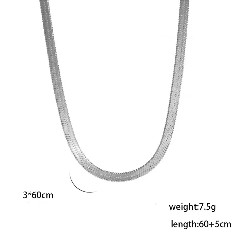 Φωτογραφία προϊόντος: Peach Jewelry Κολιέ Αλυσίδα Ανοξείδωτο Ατσάλι 304 60+5cm 3mm