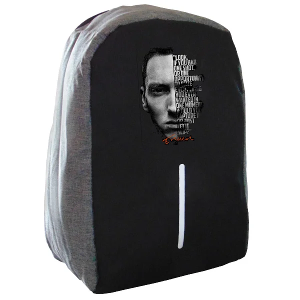 Φωτογραφία προϊόντος: Takeposition Eminem face Σακίδιο πλάτης Razor 1κεντρική θέση Rpet 600D 44Y x 34Μ x 10Π Μαύρο/γκρι 973-7525