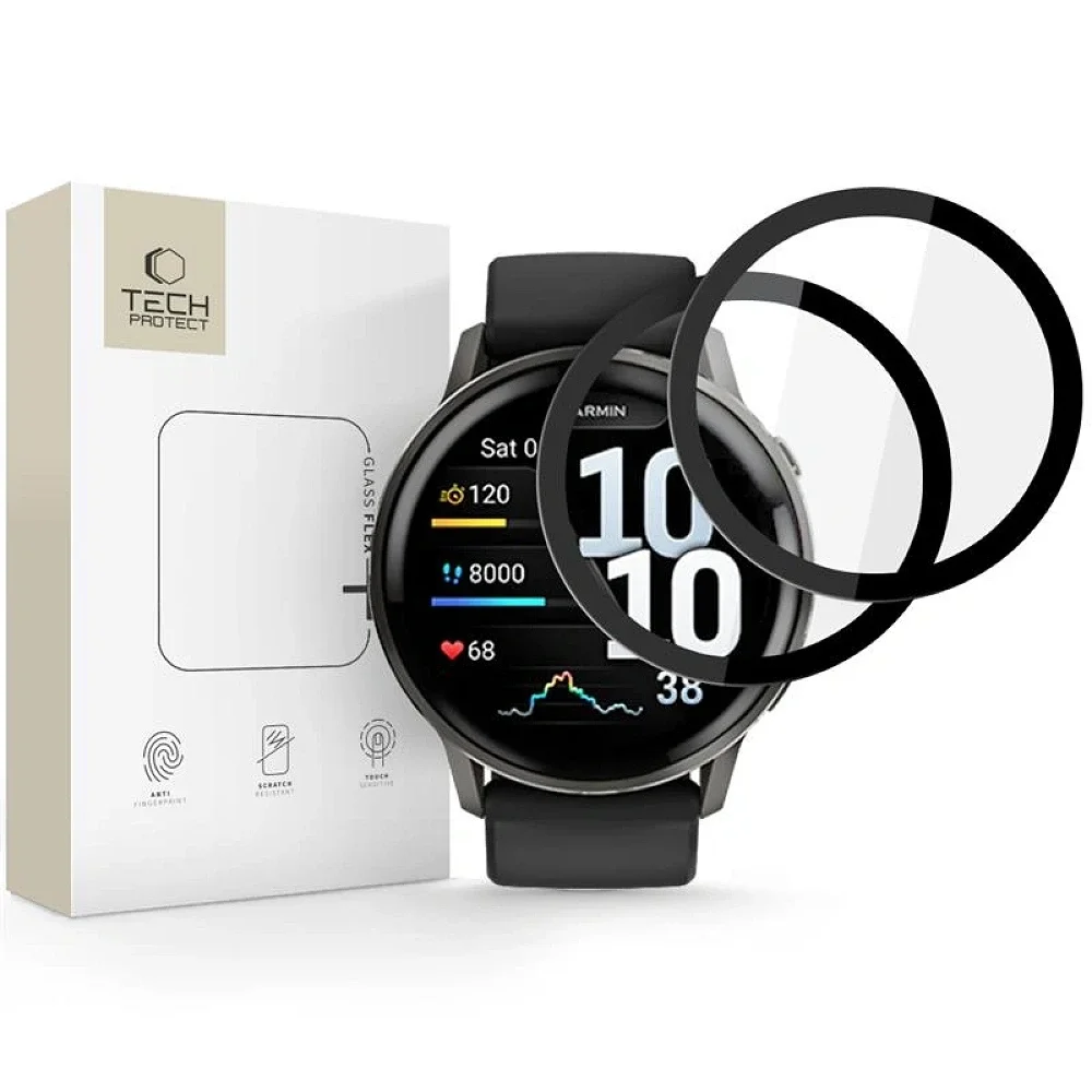 Φωτογραφία προϊόντος: Tech-Protect Hybrid Glass Glass Flex+ 2-Pack Garmin Venu 4 (45 mm) Black