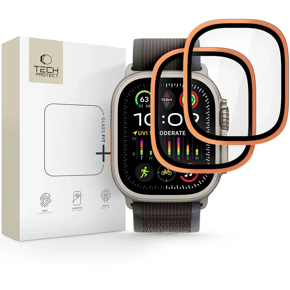 Φωτογραφία προϊόντος: Tech-Protect Tempered Glass Glass Ring 2-Pack Apple Watch Ultra 1 / 2 / 3 (49 mm) Cosmic Orange