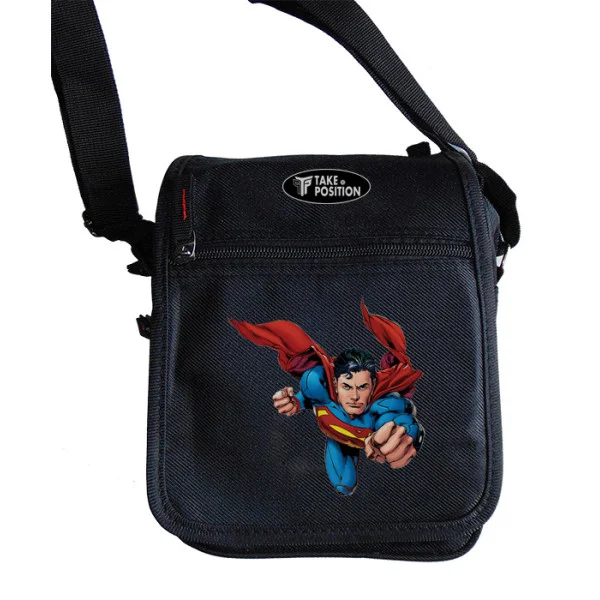 Φωτογραφία προϊόντος: Takeposition Τσαντάκι ώμου Unisex, Super man, Μαύρο, 23x18x8.50cm, 983-1112