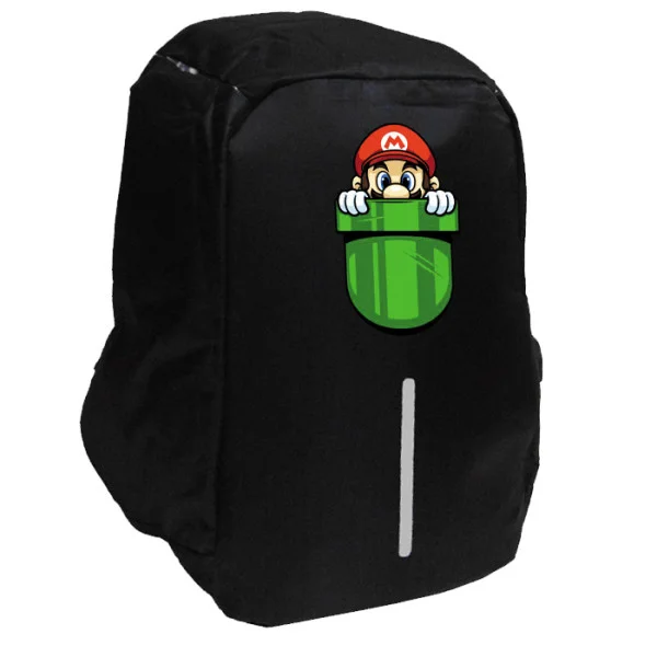 Φωτογραφία προϊόντος: Takeposition Pocket pipe Mario Σχολική τσάντα Razor 1κεντρική θέση Rpet 600D 44Y x 34Μ x 10Π, Μαύρο, 973-1290-02