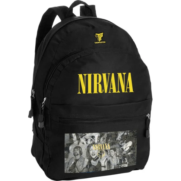 Φωτογραφία προϊόντος: Takeposition Pearl Σακίδιο πλάτης Nirvana collage 2, 1 Κεντρικές θέσεις, 40.5x31x15cm ,Μαύρο, 976-7547-02