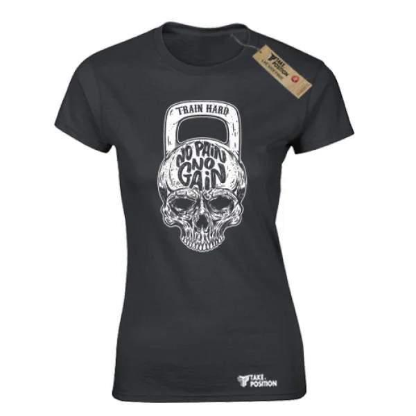 Φωτογραφία προϊόντος: Αθλητικό γυναικείo t-shirt Takeposition No Pain No gain μαύρο, 504-5522-02