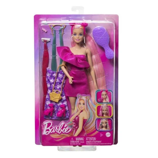 Φωτογραφία προϊόντος: Mattel Κούκλα Barbie Πολύχρωμα Μαλλιά Με Πολύ Μακριά Ξανθά Μαλλιά Και Αξεσουάρ Styling - JDC85 / HKT95