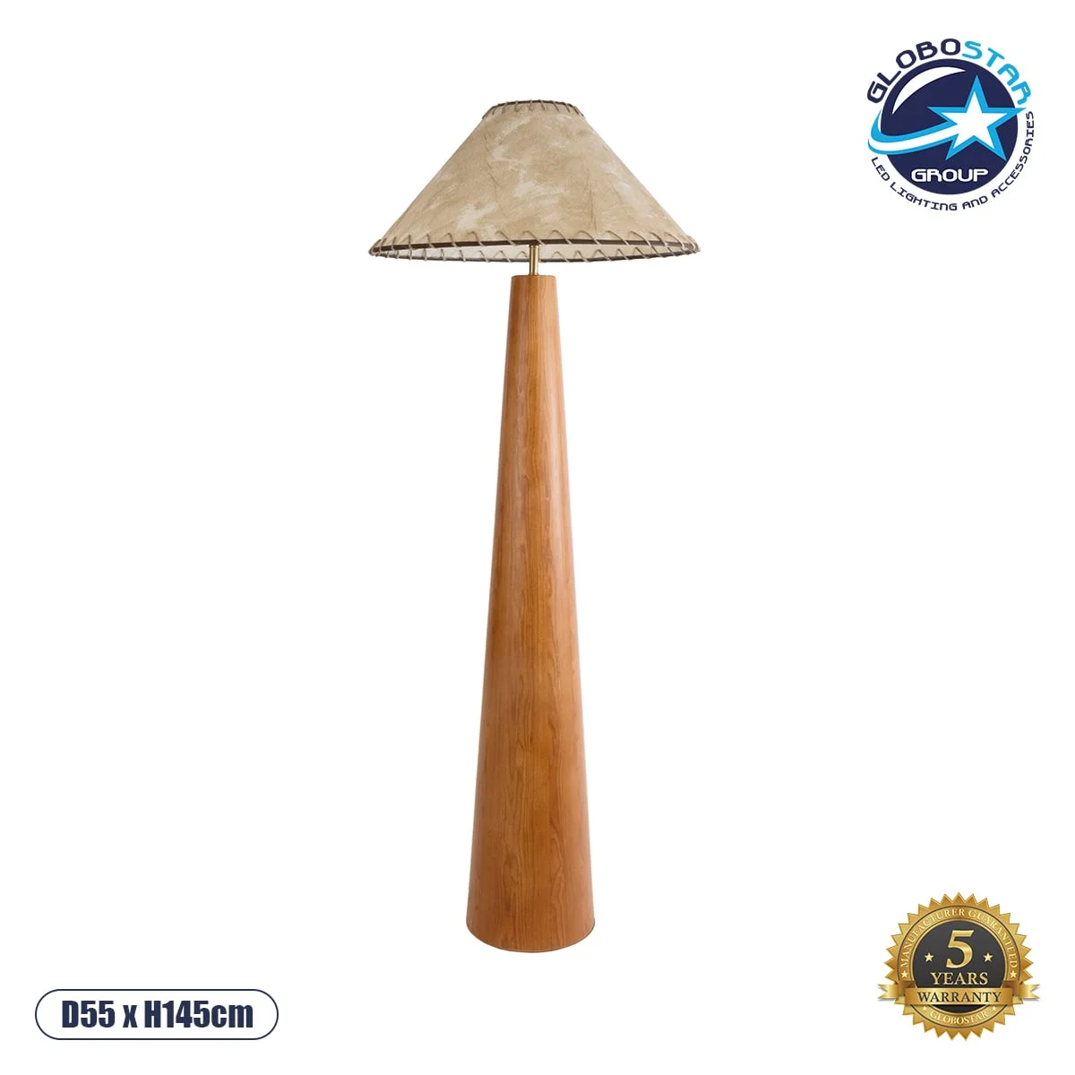 Φωτογραφία προϊόντος: GloboStar® MASPALOMAS 02292 Boho Επιδαπέδιο Φωτιστικό Μονόφωτο 1 x E27 AC220-240V IP20 - Φ55 x Υ145cm - Μπεζ Ξύλινο Καμπάνα - 5 Χρόνια Εγγύηση