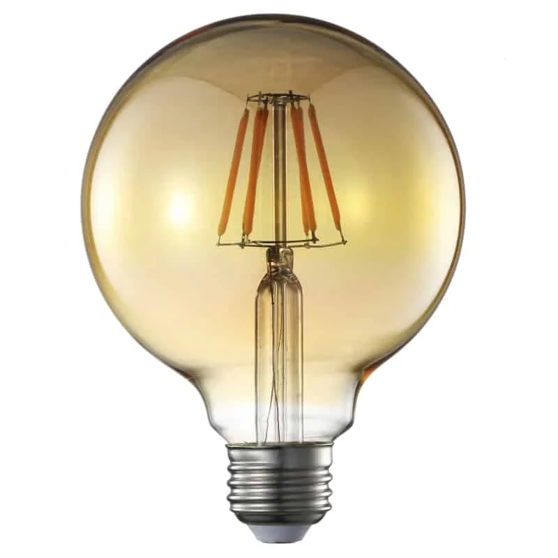 Φωτογραφία προϊόντος: Λάμπα led long filament dimmable μελί σφαιρική G125 240V E27 8W 1000lm θερμό λευκό 2200K 360° 1-U010900 UNIVERSE