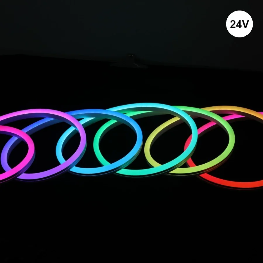 Φωτογραφία προϊόντος: CUBE NEON FLEX SHORT PITCH 5050 24V 5m ταινία led στεγανή IP65 22W/m 1000lm/m 220° RGB dimmable 22W-96/24-RGBNEON UNIVERSE