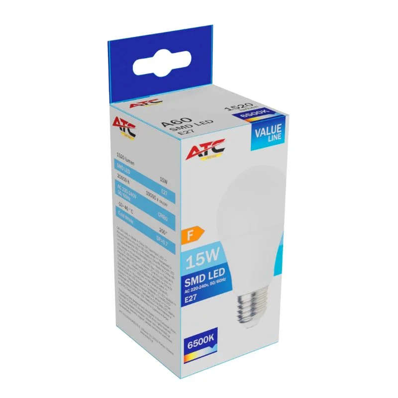 Φωτογραφία προϊόντος: ATC SMD LED Λαμπτήρας A60 230V 15W/1520LM E27 6500K