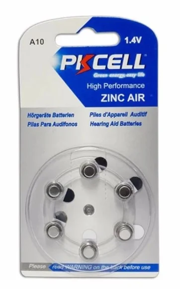 Φωτογραφία προϊόντος: Pkcell 1.4V Zinc Air Μπαταρίες Ακουστικών Βαρηκοΐας A10 6τμχ