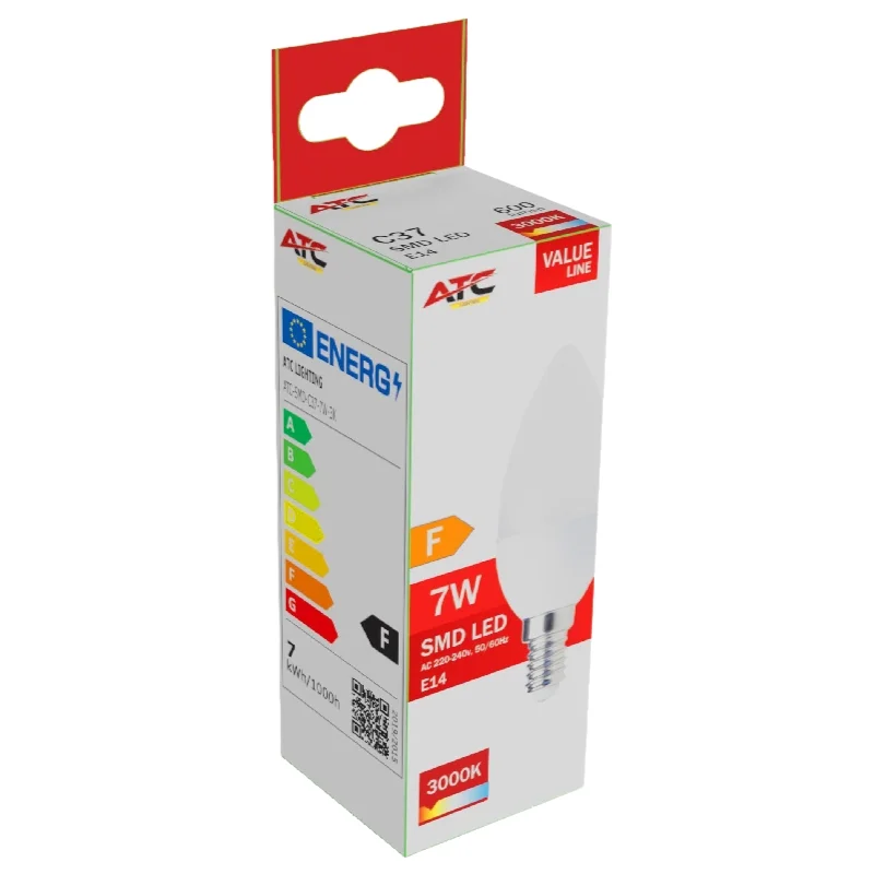 Φωτογραφία προϊόντος: ATC SMD LED Κερί C37 230V 7W/600LM E14 3000K