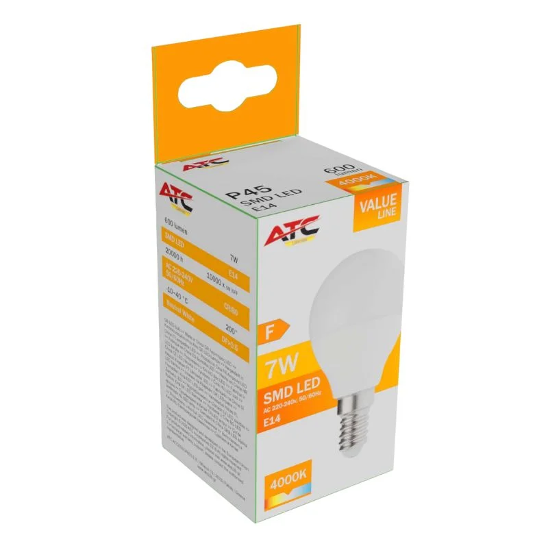 Φωτογραφία προϊόντος: ATC SMD Λαμπτήρας LED Globe P45 230V 7W/600LM E14 4000K