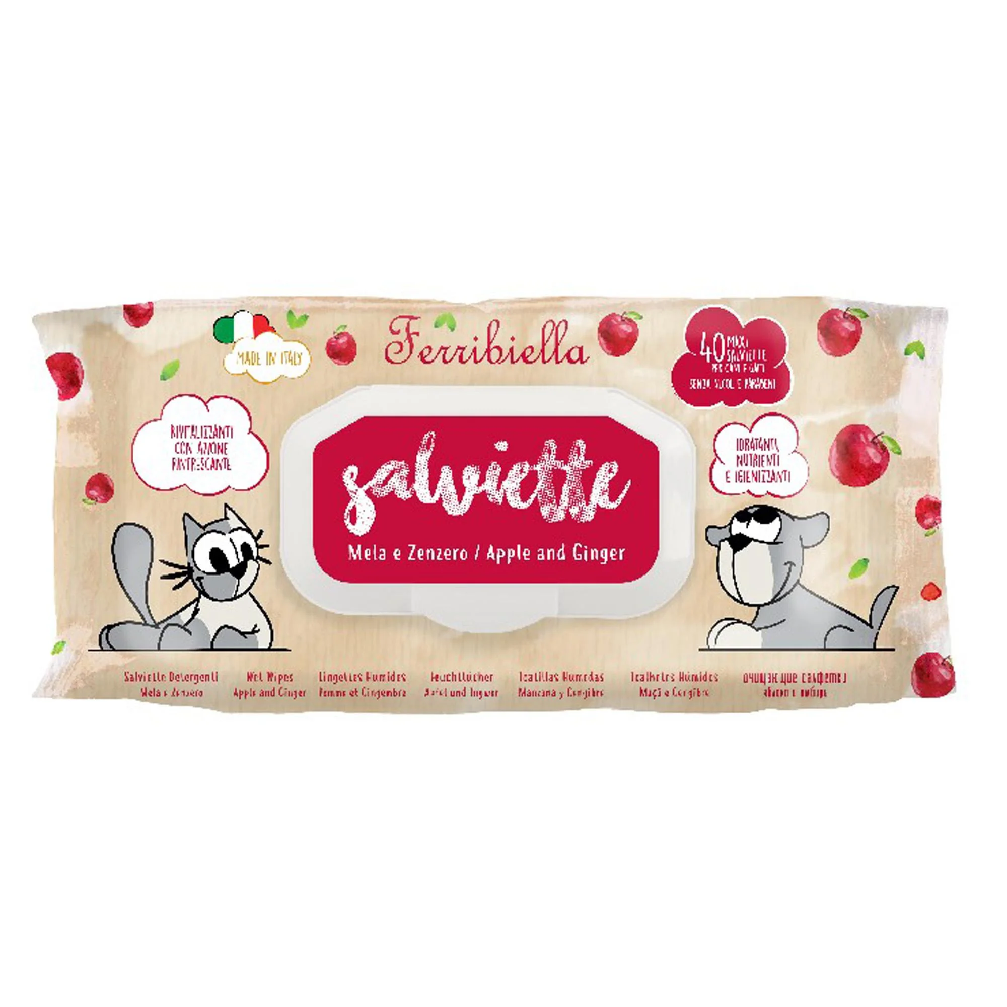 Φωτογραφία προϊόντος: Ferribiella Apple Ginger Μαντηλάκια Καθαρισμού 40τμχ