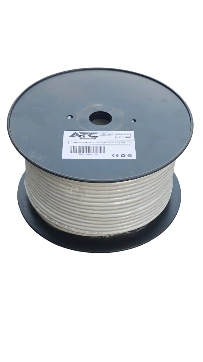 Φωτογραφία προϊόντος: ATC-661 Στροφείο FTP CAT6 CCA Πλαστικό Γκρι 100m