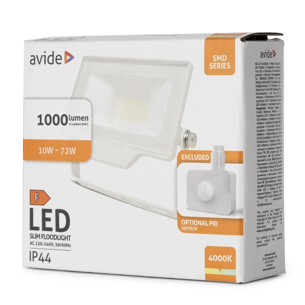 Φωτογραφία προϊόντος: Avide Προβολέας LED SMD 10W NW 4000K με Δυνατότητα Προσθήκης Αισθητήρα PIR Λευκό