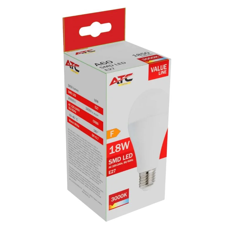Φωτογραφία προϊόντος: ATC SMD LED Λαμπτήρας A65 230V 18W/1850LM E27 3000K