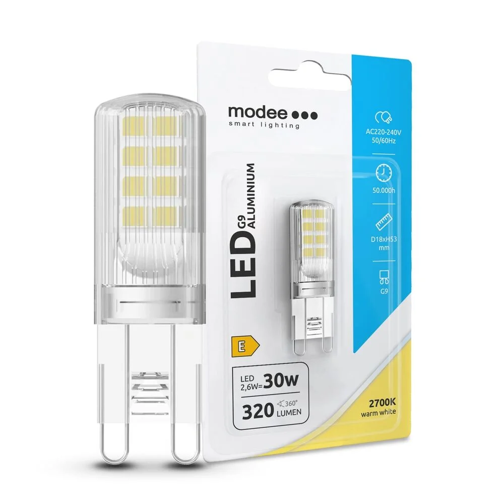 Φωτογραφία προϊόντος: Modee Lighting LED G9 Λάμπα Αλουμινίου 2,6W 2700K (320 lumen) ERP B1