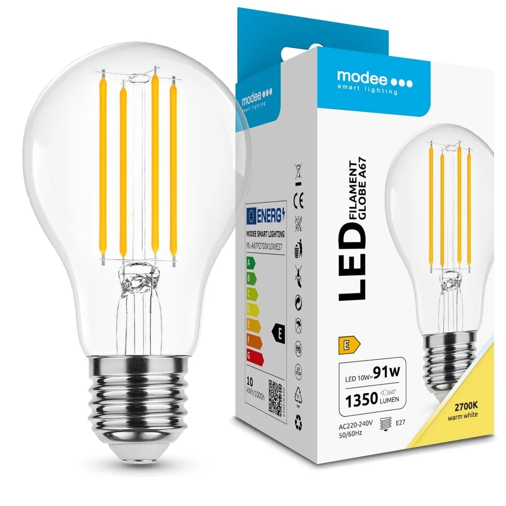 Φωτογραφία προϊόντος: Modee Lighting Modee LED Λάμπα Filament Globe A67 10W E27 2700K 1350lm ERP