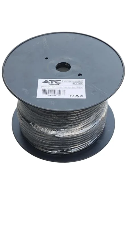 Φωτογραφία προϊόντος: ATC-117 Στροφείο SFTP CAT7 CCA με PE Περίβλημα Μαύρο 100m