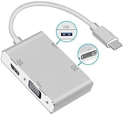 Φωτογραφία προϊόντος: Atc Μετατροπέας 4in1 Type-C σε HDMI VGA DVI USB3.0