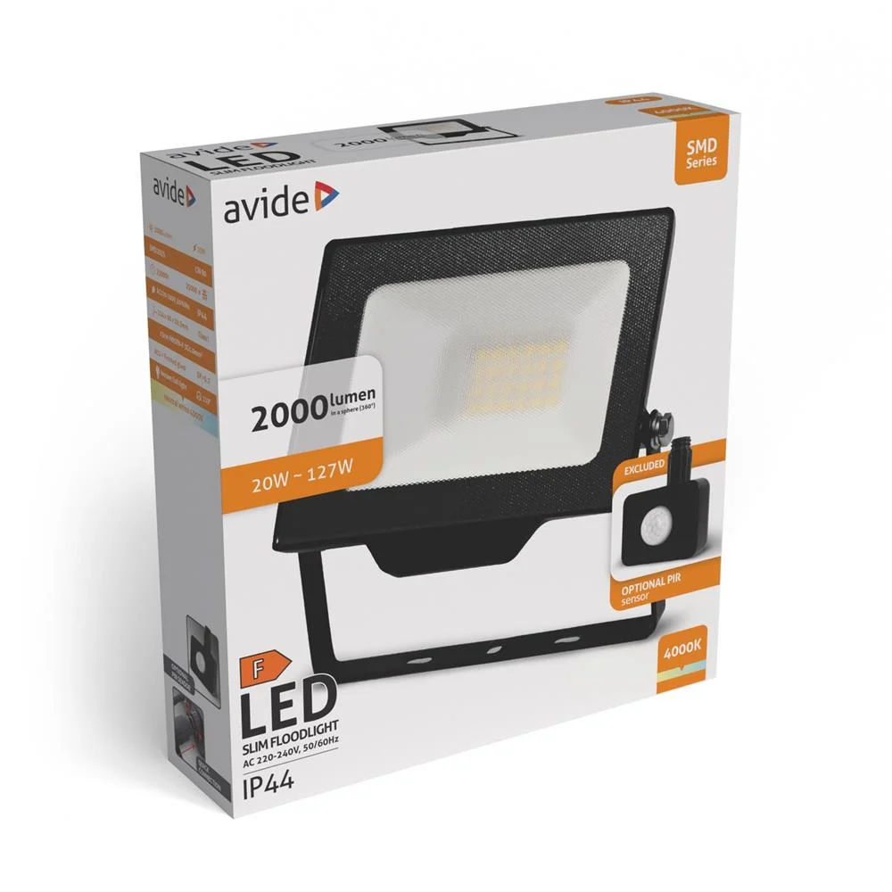 Φωτογραφία προϊόντος: Avide LED Προβολέας SMD 20W NW 4000K με Προαιρετικό PIR