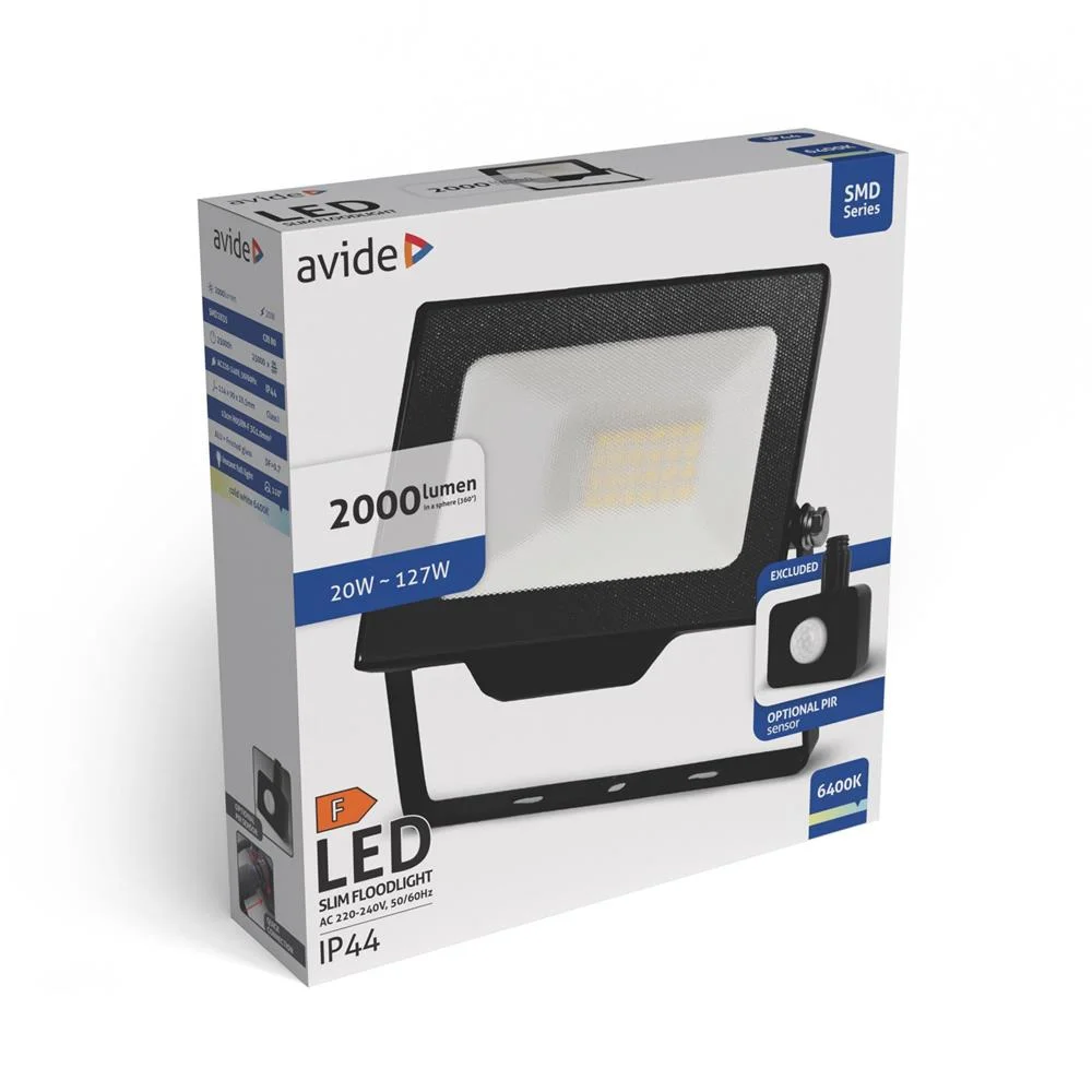Φωτογραφία προϊόντος: Avide LED Προβολέας SMD 20W CW 6400K με Προαιρετικό PIR