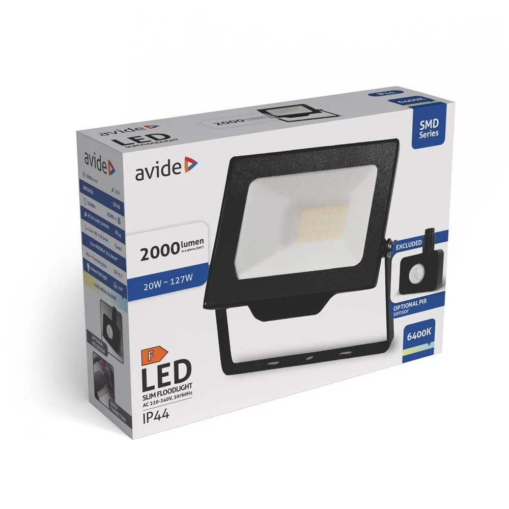 Φωτογραφία προϊόντος: Avide LED Προβολέας SMD 20W CW 6400K Quick conn. με Προαιρετικό PIR