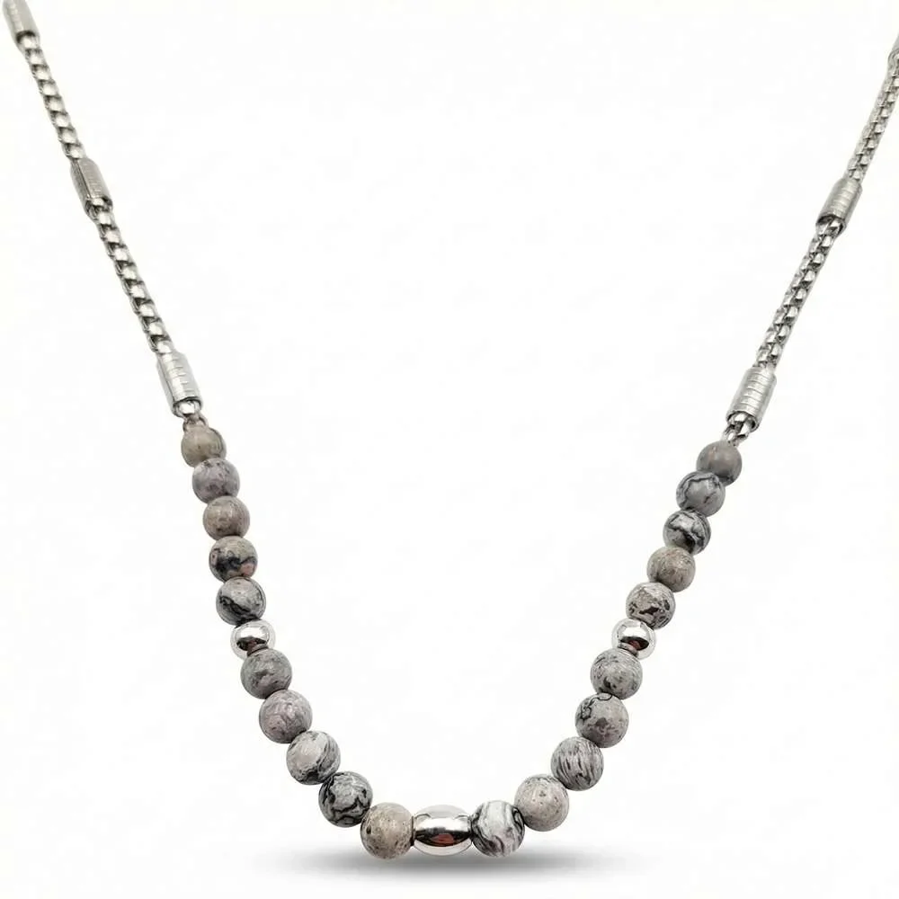 Φωτογραφία προϊόντος: OEM Grey beads ανδρική αλυσίδα