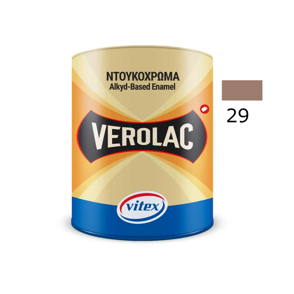 Φωτογραφία προϊόντος: Vitex VEROLAC No 29 Βερνικόχρωμα Διαλύτου για Μεταλλικές και Ξύλινες Επιφάνειες ,Καφέ 0.375 lt