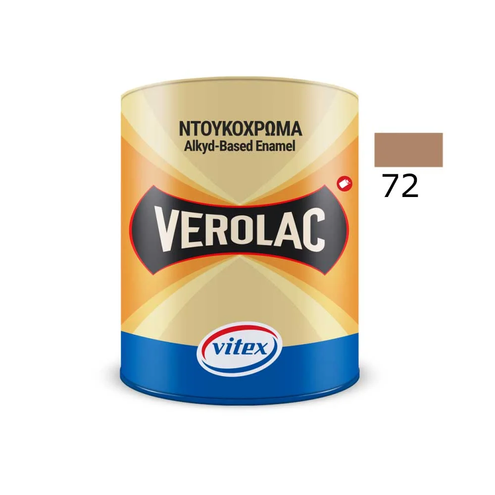 Φωτογραφία προϊόντος: Vitex VEROLAC No 72 Βερνικόχρωμα Διαλύτου για Μεταλλικές και Ξύλινες Επιφάνειες ,Καφέ Ανοιχτό 0.375 lt